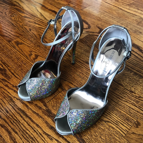 pewter sparkle heels